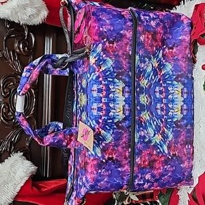 NWT PURPLE/MULTI COLOR LUV BETSEY TYE-DYE WEEKENDER w/LOG